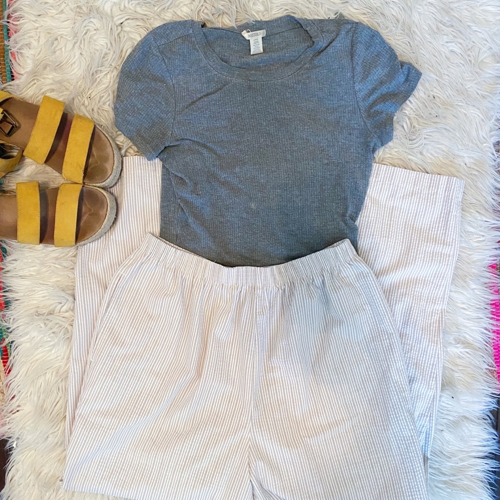 Striped Linen Pants - Picture 1 of 3